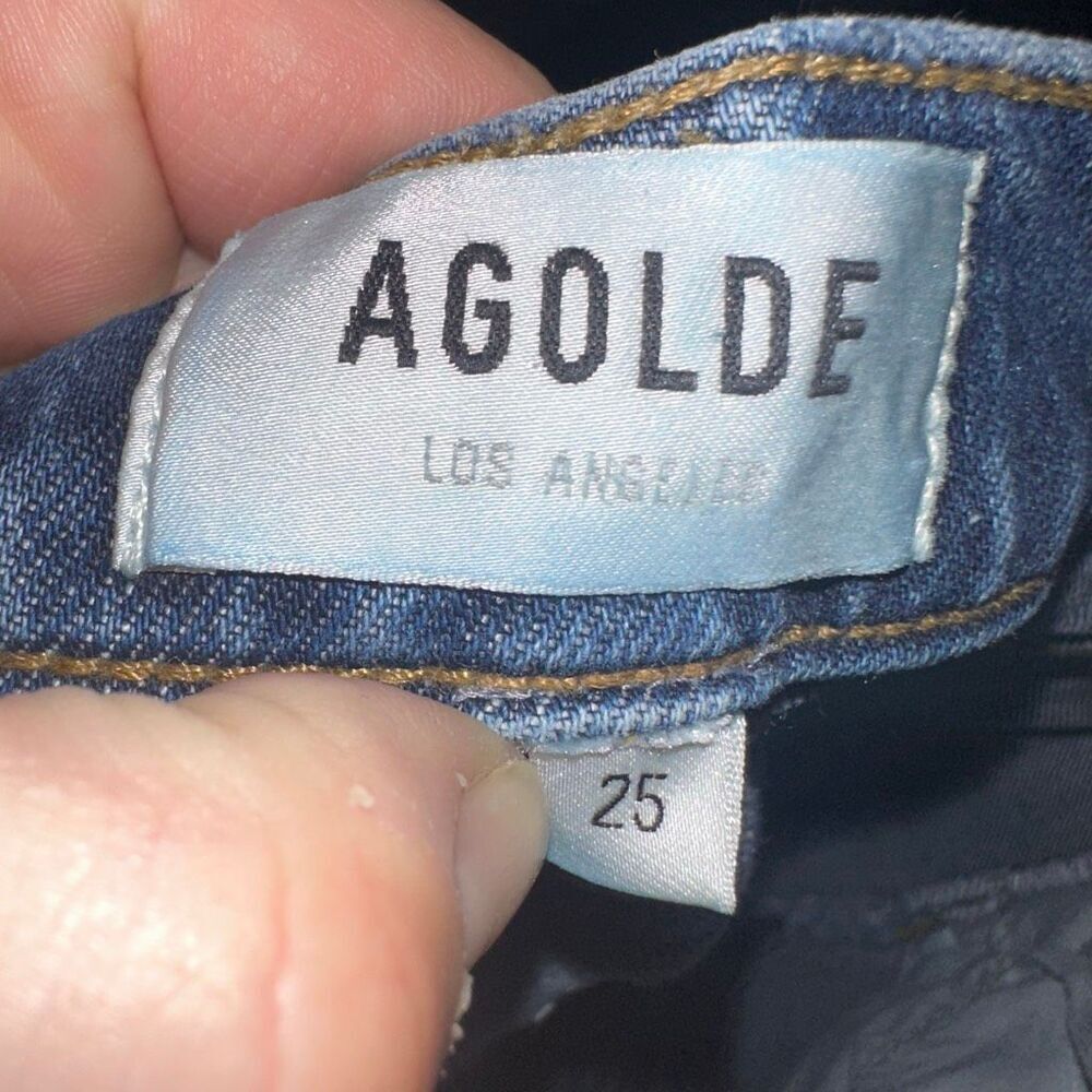 Agolde destroyed distressed 90’s high rise crop 25 designer jeans - Picture 2 of 3